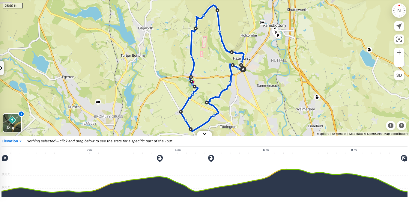 A walk with pubs in Greater Manchester (Ramsbottom, Holcombe Moors). Includes The Pack Horse Inn Affetside, Waggon and Horses in Hawkshaw and Irwell Works Brewery