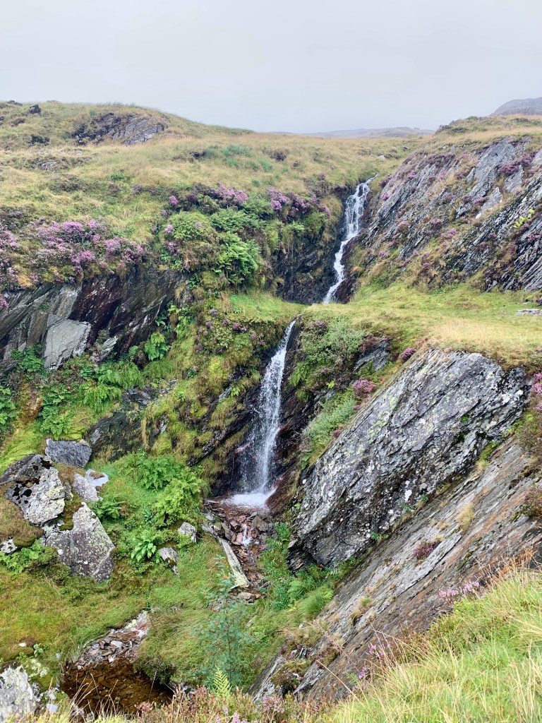 Rhaeadr y Chwarel (Quarry Waterfall) on the way to Snowdon's South Ridge and next to the disused quarry. 
Click on this link to view the route on Komoot